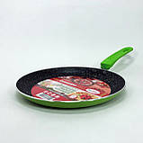 Алюмінієві пательні з антипригарним покриттям Con Brio СВ-2324 23 см, Емальована сковорідка для гриля QM-98, фото 2