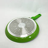 Алюмінієві пательні з антипригарним покриттям Con Brio СВ-2324 23 см, Емальована сковорідка для гриля QM-98, фото 3