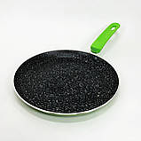 Алюмінієві пательні з антипригарним покриттям Con Brio СВ-2324 23 см, Емальована сковорідка для гриля QM-98, фото 5