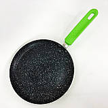 Алюмінієві пательні з антипригарним покриттям Con Brio СВ-2324 23 см, Емальована сковорідка для гриля QM-98, фото 6