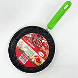 Алюмінієві пательні з антипригарним покриттям Con Brio СВ-2324 23 см, Емальована сковорідка для гриля QM-98, фото 8
