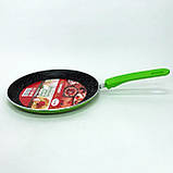 Алюмінієві пательні з антипригарним покриттям Con Brio СВ-2324 23 см, Емальована сковорідка для гриля QM-98, фото 10
