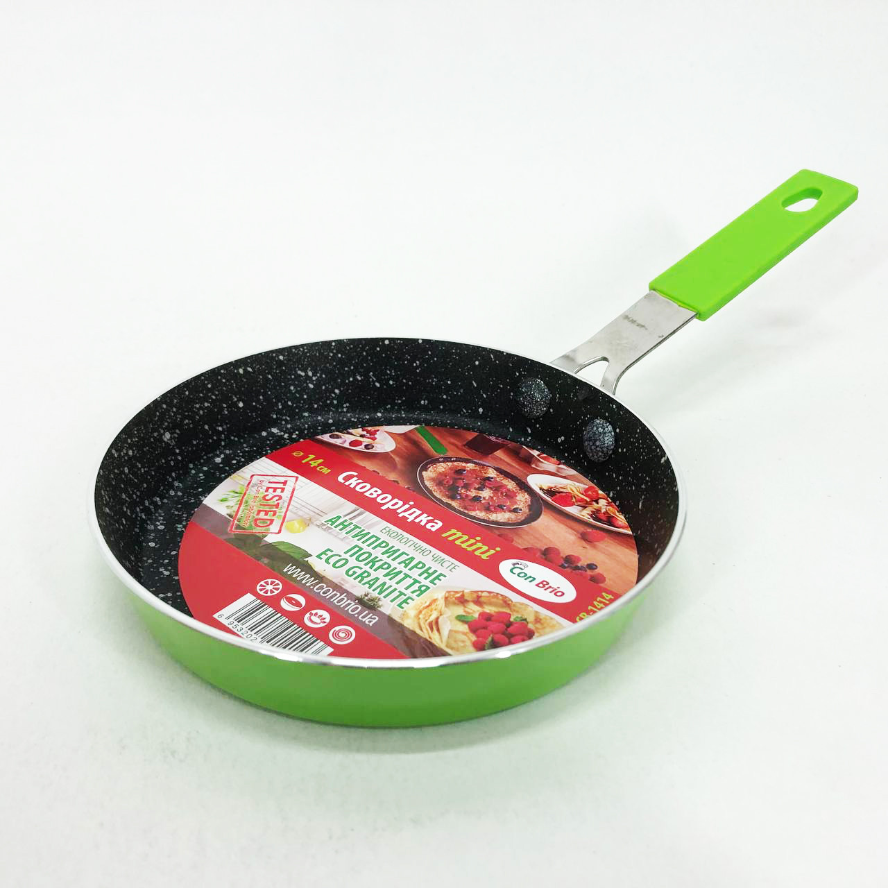 Сковорода якісна зручна на кухню Con Brio CB-1414 14 см, Легка сковорода для домашньої кухні WB-50, фото 1