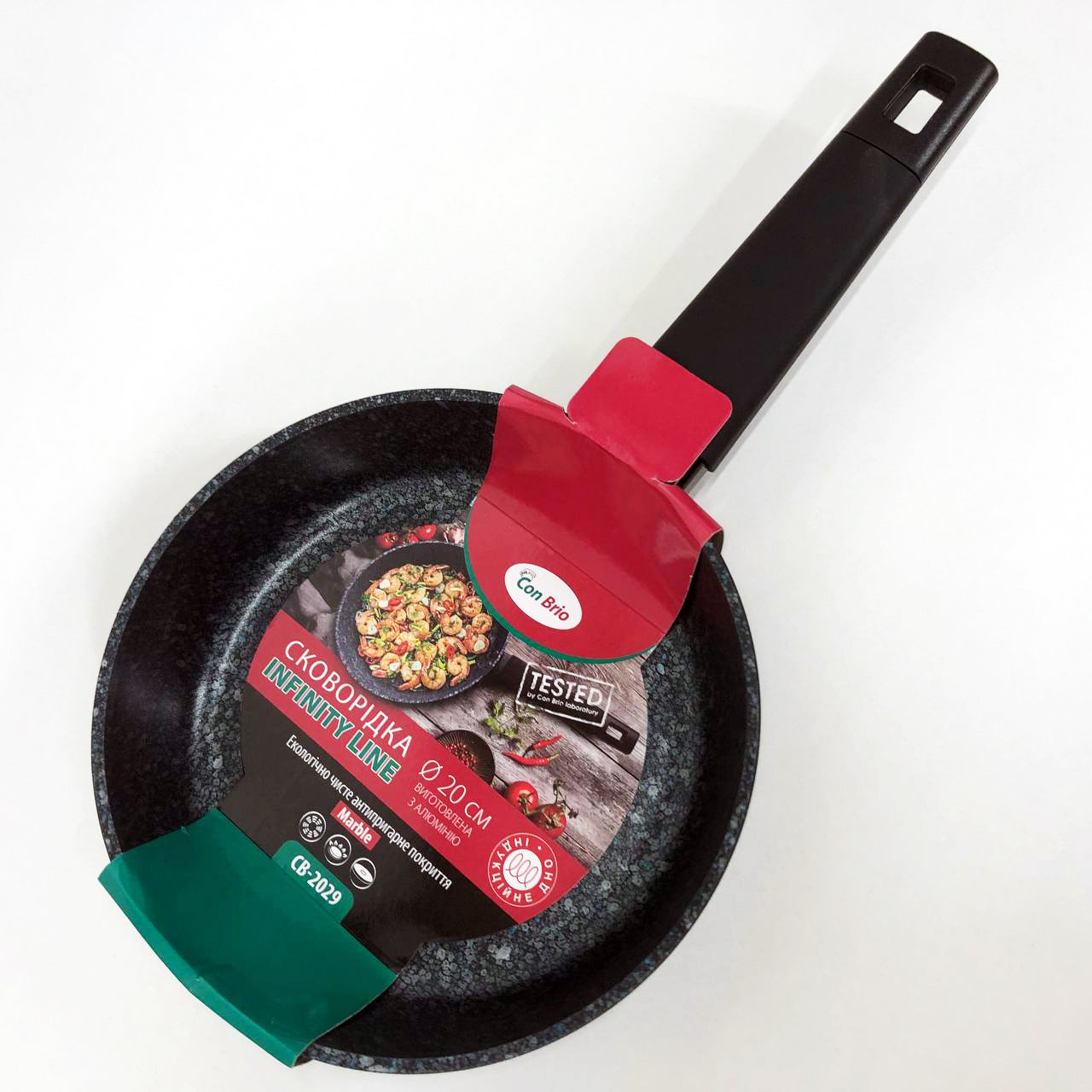 Практична сковорідка СВ-2029, Сковорода для приготування на газовій плиті, Лита алюмінієва сковорода VK-64, фото 1