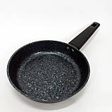 Практична сковорідка СВ-2029, Сковорода для приготування на газовій плиті, Лита алюмінієва сковорода VK-64, фото 4