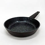 Практична сковорідка СВ-2029, Сковорода для приготування на газовій плиті, Лита алюмінієва сковорода VK-64, фото 5