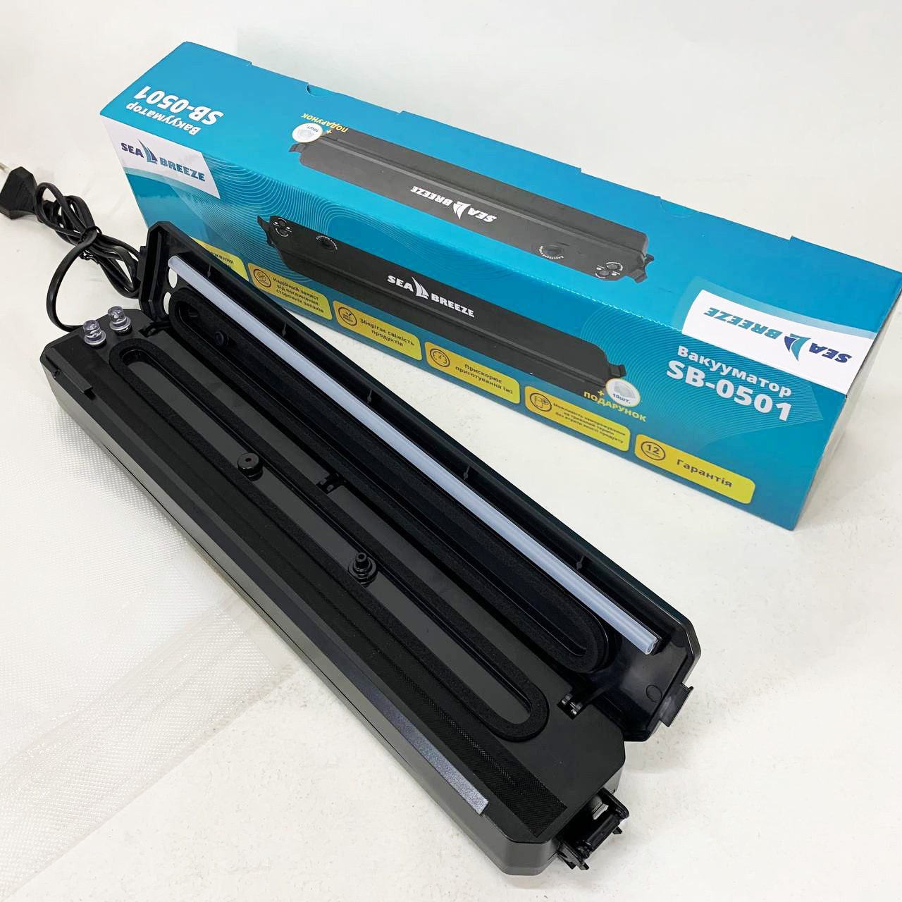Вакууматор для консервування SeaBreeze SB-0501, Вакуумний пакувальник овочів і м'яса JV-73, фото 1