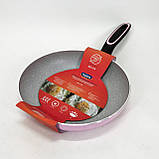 Сковорода алюмінієва з антипригарним покриттям, Довговічні сковорідки, Практична сковорідка YM-36, фото 3