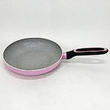 Сковорода алюмінієва з антипригарним покриттям, Довговічні сковорідки, Практична сковорідка YM-36, фото 6