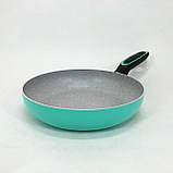 Сковорода алюмінієва поглиблена Magio, Якісна сковорода для дому, Сковороди для індукції ME-34, фото 4