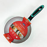 Сковорода алюмінієва поглиблена Magio, Якісна сковорода для дому, Сковороди для індукції ME-34, фото 5