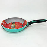 Сковорода алюмінієва поглиблена Magio, Якісна сковорода для дому, Сковороди для індукції ME-34, фото 9