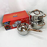 Набір каструль з інноваційним антипригарним покриттям MAGIO MG-1201 6 шт, Каструлі з кришками SU-33, фото 10