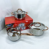 Набір каструль з інноваційним антипригарним покриттям MAGIO MG-1201 6 шт, Каструлі з кришками SU-33, фото 9