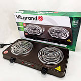 Зручна плита для кухні ViLgrand VHP132 2000 Вт, Плита електро для домашнього приготування UT-69, фото 7