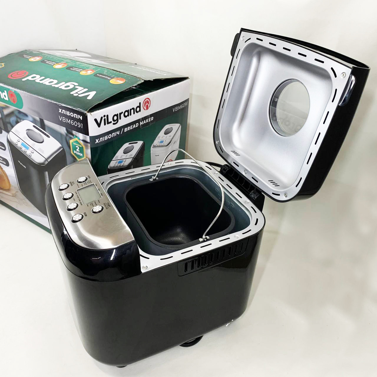 Електрична побутова хлібопічка ViLgrand, Електр Домашня випічка хлібопічка з РК-дисплеєм DI-98, фото 1