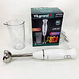 Ергономічний блендер для кухні ViLgrand VBH4330 400 Вт, Кухонний міксер з металевою чашею EU-90, фото 4
