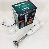 Ергономічний блендер для кухні ViLgrand VBH4330 400 Вт, Кухонний міксер з металевою чашею EU-90, фото 9