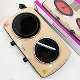 Двоконфорочна дискова електроплита DARIO DHP122B 2100 Вт, Варильна настільна плита PL-42, фото 7