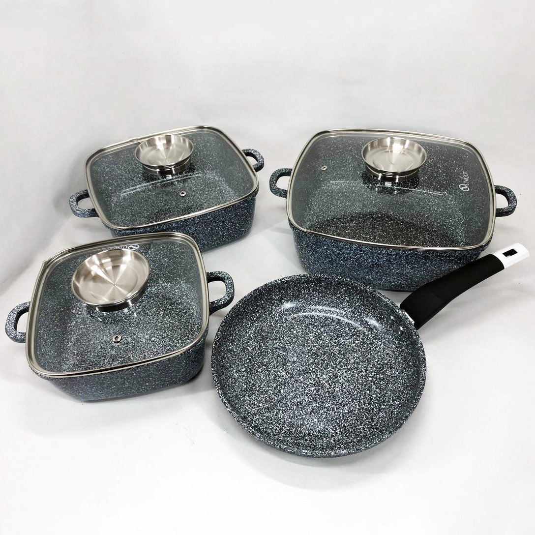 Каструлі з прозорими кришками UNIQUE UN-5531 7 предметов, Новітній набір каструль, Якісна каструля GX-35, фото 1