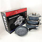 Каструлі з прозорими кришками UNIQUE UN-5531 7 предметов, Новітній набір каструль, Якісна каструля GX-35, фото 5