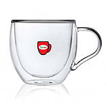 Скляні стакани з подвійними стінками, Чашка з подвійними стінками подвійним дном EO-66, фото 9