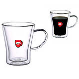 Подвійна склянка для кави Con Brio CB-8535-2 350 мл 2 шт, Чашки з подвійним дном для чаю ZA-67, фото 7