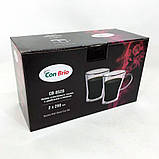 Набір чашок з подвійними стінками боросилікатне скло Con, Чашки для кави подвійні HV-35, фото 4
