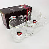 Скляні стакани з подвійними стінками, Склянки для чаю подвійні, Набір склянок з подвійним склом 2 шт LK-13, фото 2