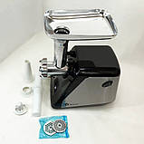 Електрична м'ясорубка з металевим редуктором Domotec, М'ясорубка 3 в 1 'з 4 насадками HZ-45, фото 2