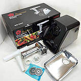 Електрична м'ясорубка з металевим редуктором Domotec, М'ясорубка 3 в 1 'з 4 насадками HZ-45, фото 3