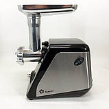 Електрична м'ясорубка з металевим редуктором Domotec, М'ясорубка 3 в 1 'з 4 насадками HZ-45, фото 8