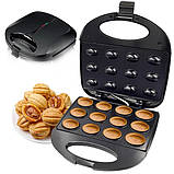 Міні вафельниця, Електровафельниця, Функціональна вафельниця, Побутова вафельниця Потужна QC-91, фото 3