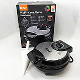 Вафельниця з антипригарним покриттям для тонких вафель, Вафельниця електрична побутова для дому ET-97, фото 6