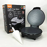 Вафельниця з антипригарним покриттям для тонких вафель, Вафельниця електрична побутова для дому ET-97, фото 7