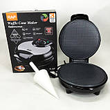 Вафельниця з антипригарним покриттям для тонких вафель, Вафельниця електрична побутова для дому ET-97, фото 8