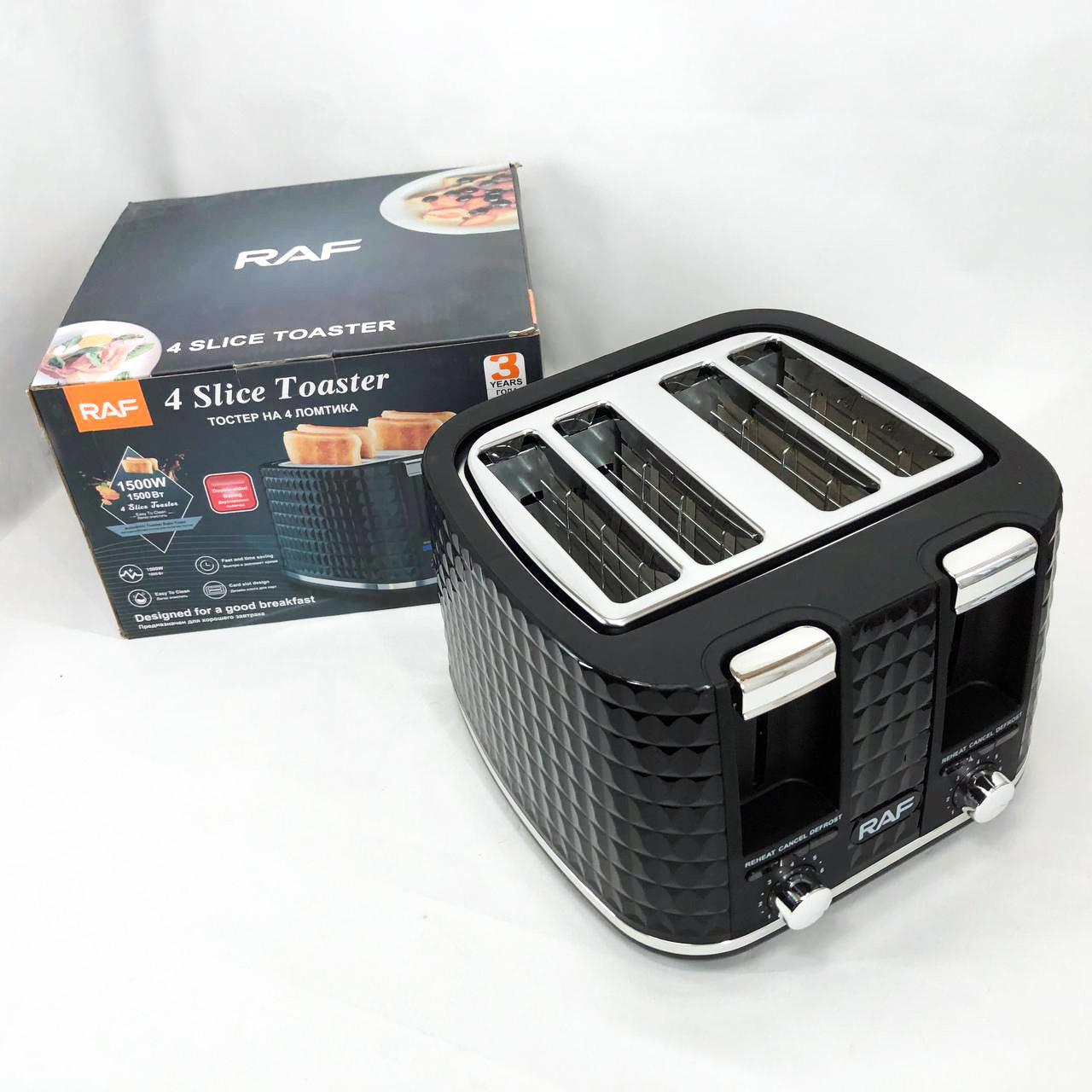 Тостер електричний на 2 грінки, Тостер зі ступенями підсмажування зі знімним піддоном OS-62, фото 1