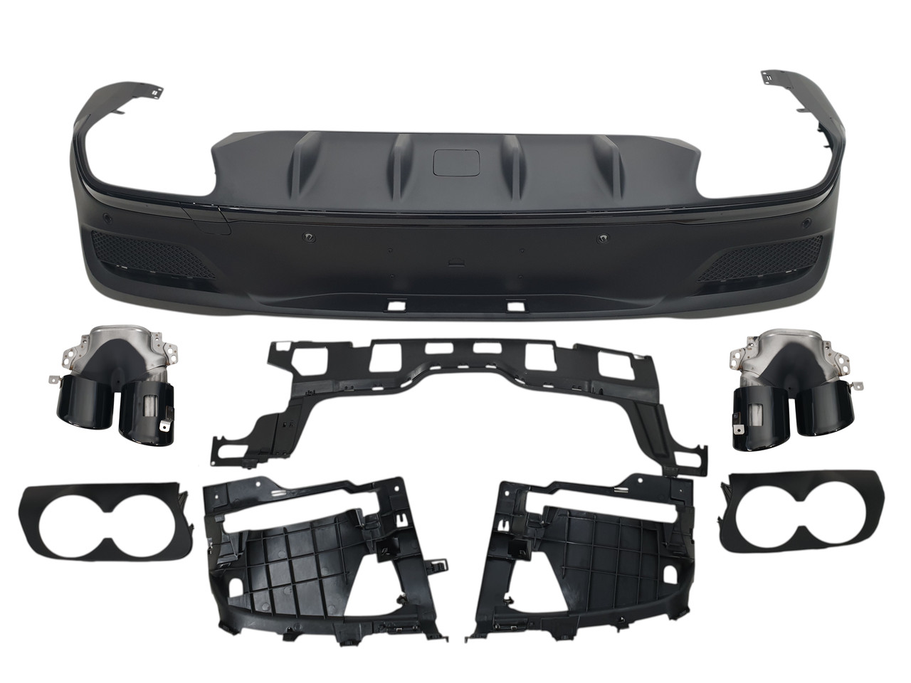 Дифузор ( заднього бампера ) Full Black ( GLE53 ) AMG на мерседес GLE-клас Coupe C167 2019-2023 року, фото 1