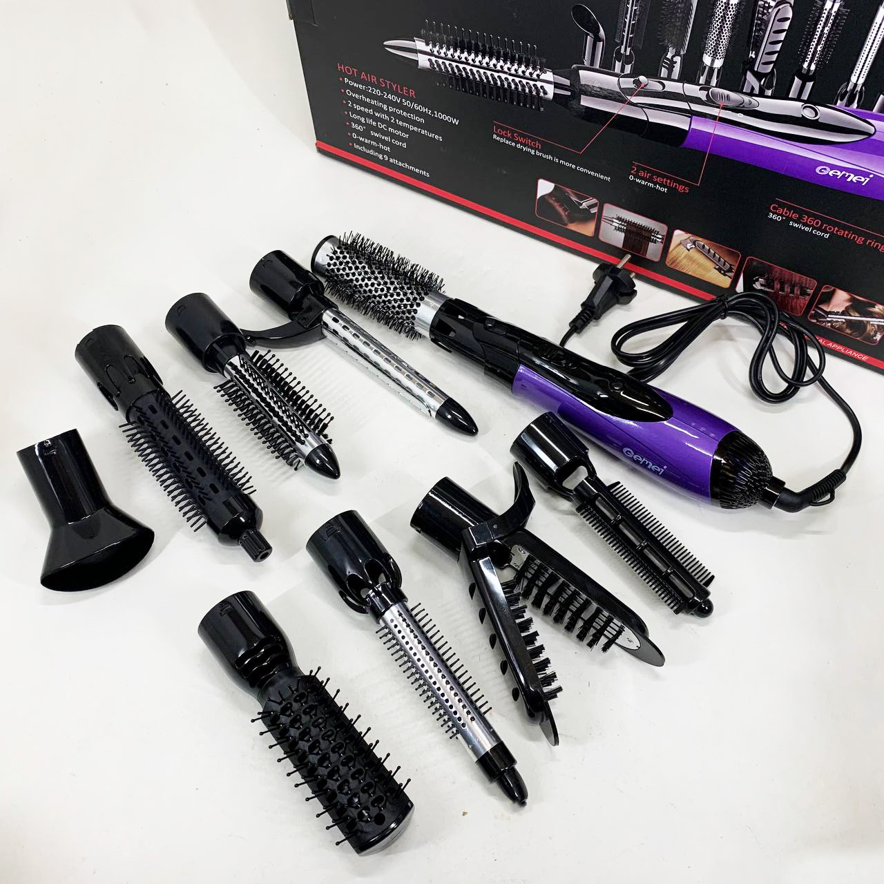 Фен для волосся 2 режими температури Gemei GM-4835 10 в 1, Хороший фен для випрямлення волосся XO-20, фото 1