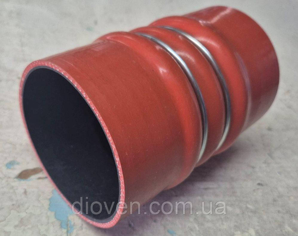 Патрубок інтеркулера КРАЗ (90х98-120 великий, гофрований) силікон із міт.кільцями (Арт. 65055-1323220-03)