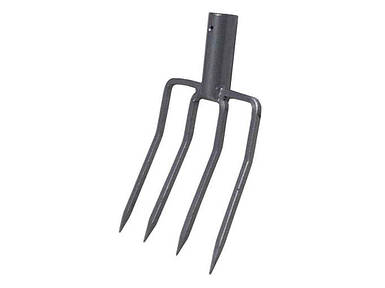 Вила копальні сталеві плоскі посилені 4 зуба L=260х180мм, сірі ТМ VAYARA