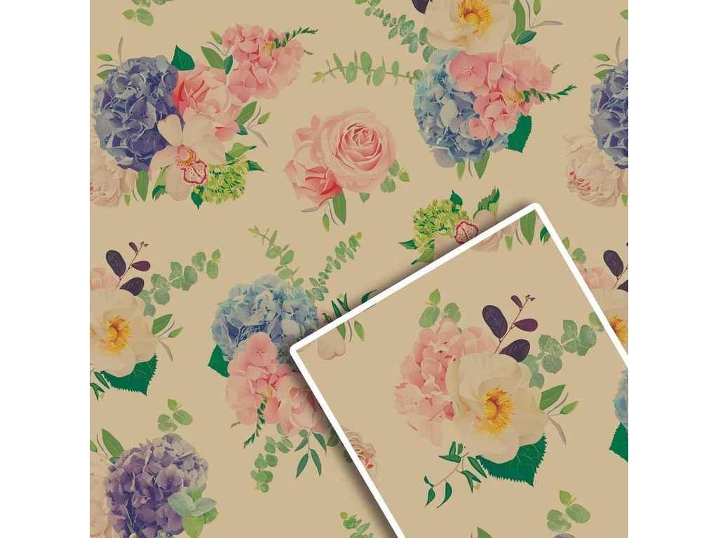 Папір подарунковий крафт 50*70см (10л/уп) №1016БР ТМ УПАКОВКИН, фото 1