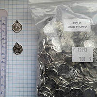 Метал. підвіска "інь і Ян" срібло, 700 шт. у пап.