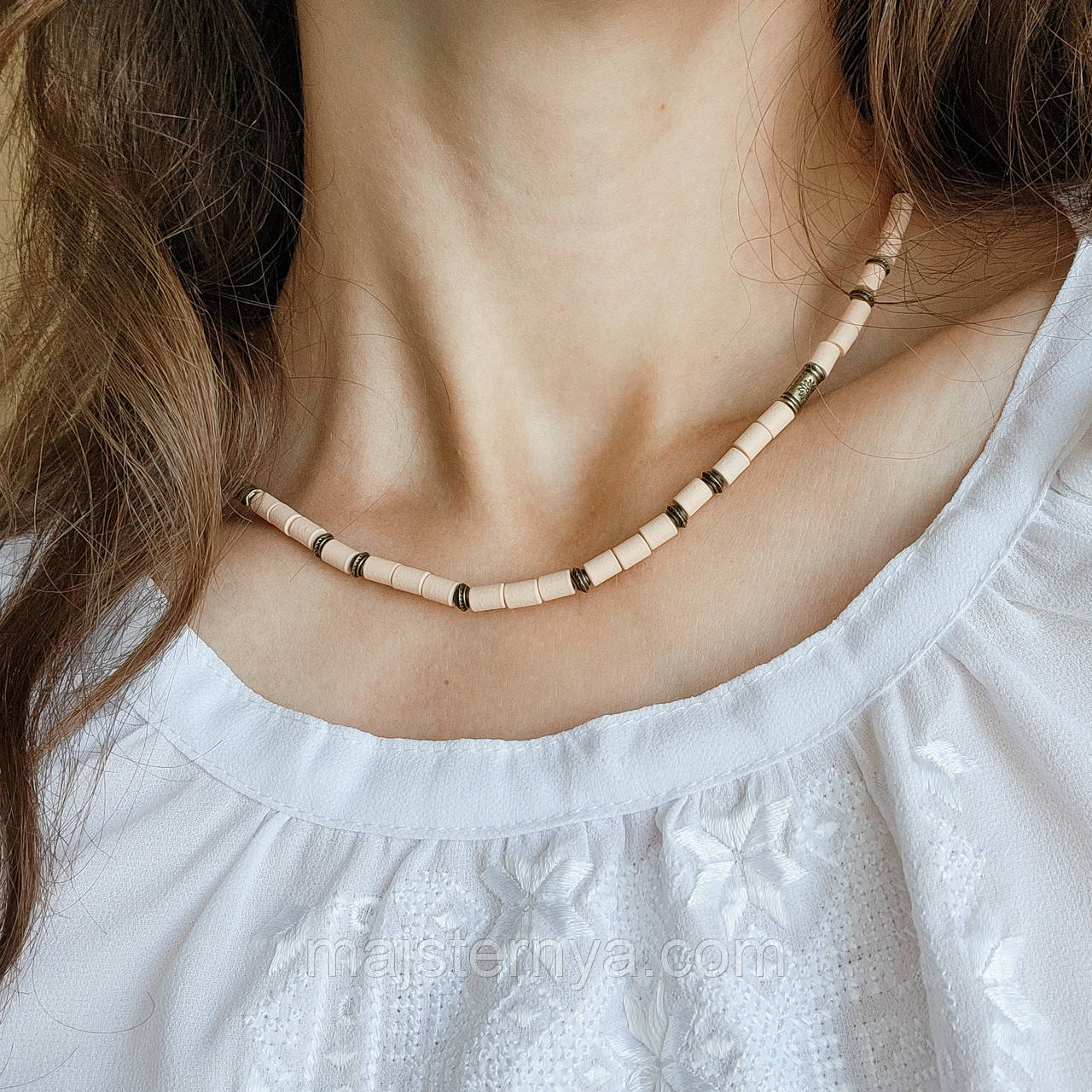 Однорядне керамічне намисто "Стежка для двох", фото 1