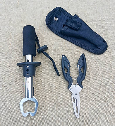 Губне захоплення для риби "Lip Grip" + рибальські плоскогубці в чохлі, фото 1