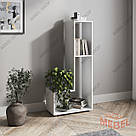 Книжковий стелаж у вітальню з ЛДСП Універсальна підлогова полиця для дому з 2 осередками, фото 2