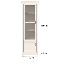 Вітрина у вітальню Соната нью 1DL 70 см кашемір ліва дводверна в стилі неокласика