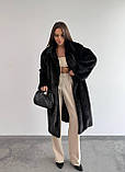 Жіноча еко-шуба з поясом у комплекті, фото 2