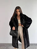 Жіноча еко-шуба з поясом у комплекті, фото 4