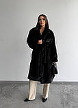 Жіноча еко-шуба з поясом у комплекті, фото 7